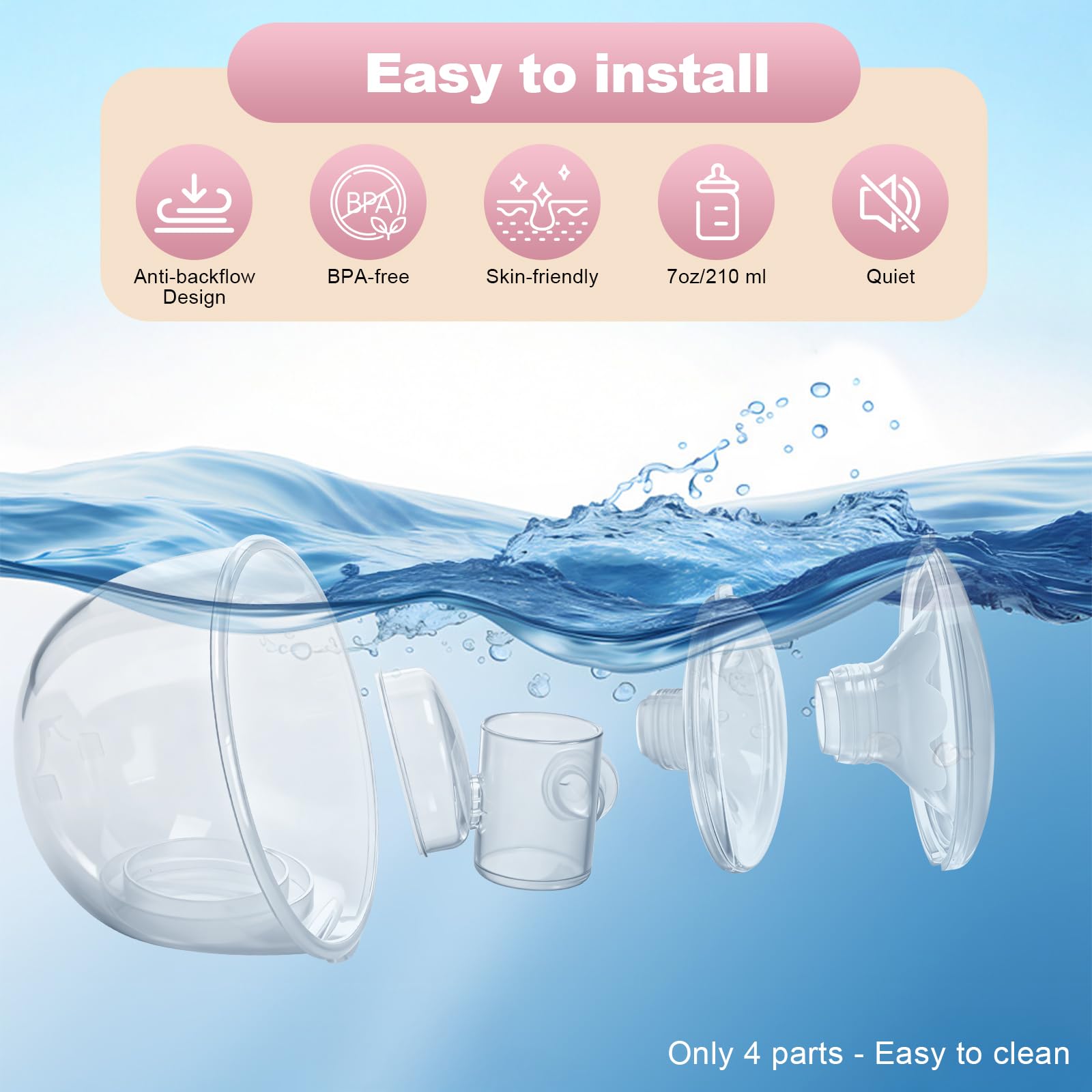 LAMSUET whisper-quiet operation supports pumping during baby’s nap.