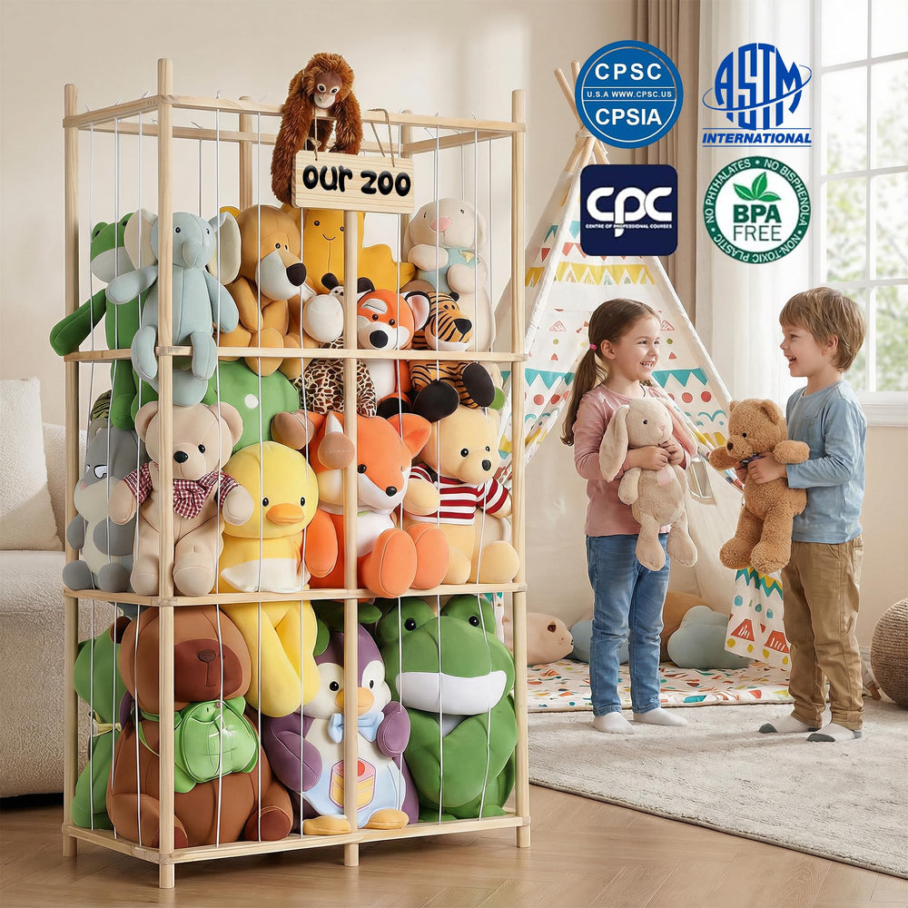 LAMU space-saving design reduces floor clutter and increases play area.