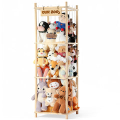 LAMU stuffed animal storage tower front view keeps plush toys neatly organized for a clutter-free playroom