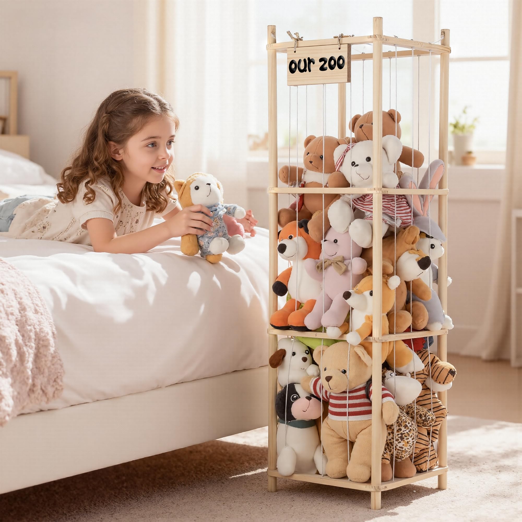 LAMU tall storage tower fits in playrooms and nurseries
