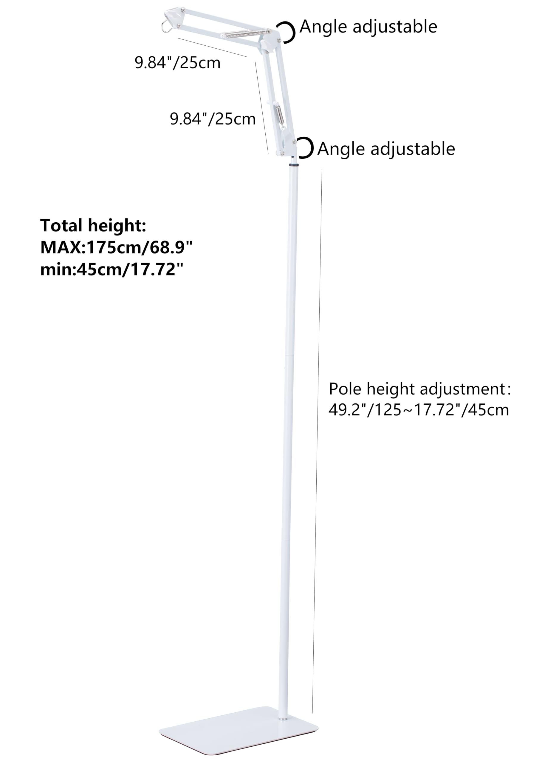 LamYHeng floor stand with 360-degree arm offers flexible mobile positioning.