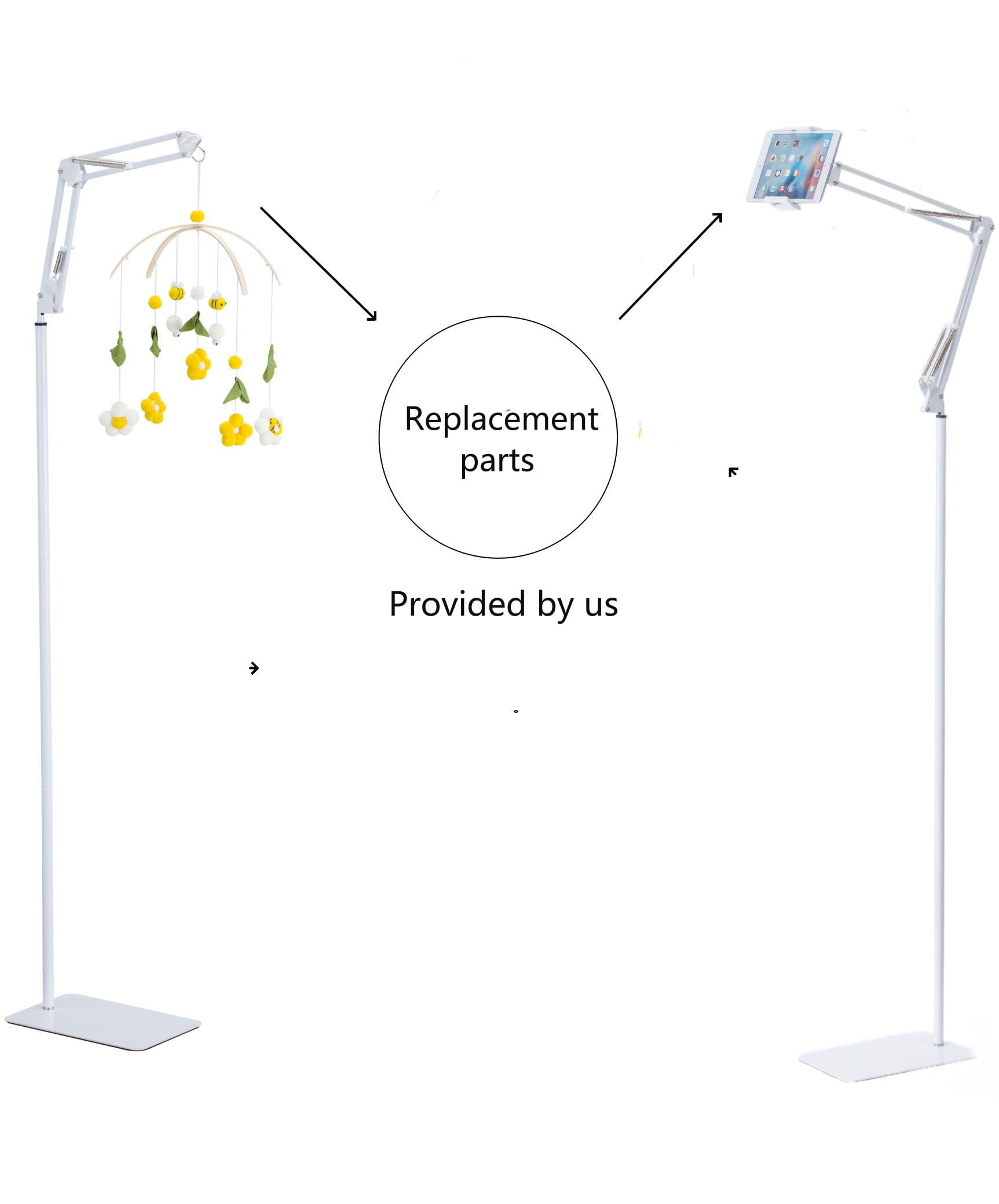 LamYHeng height-adjustable floor stand adapts from 31 to 68.9 inches.