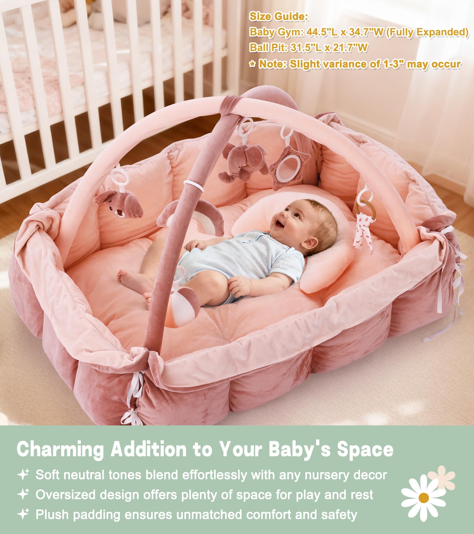 Lanabuna baby gym ball pit area invites safe, spacious supervised play