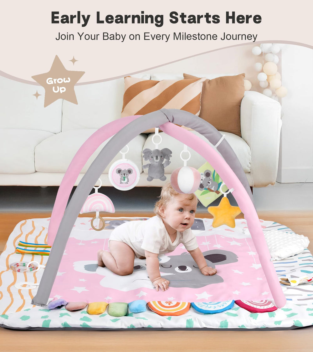 Lanabuna detachable toys view including elephant, mirror, and book for interactive play.