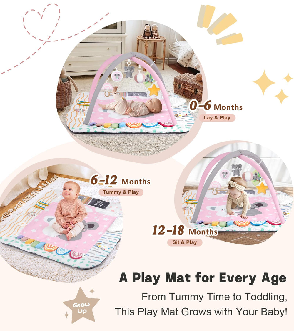 Lanabuna machine-washable play mat makes cleanup quick and easy.