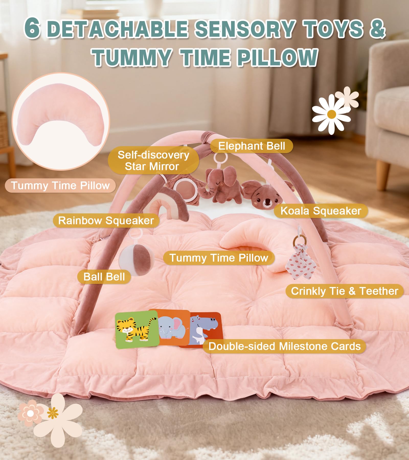 Lanabuna tummy time pillow supports neck and back during early crawling practice