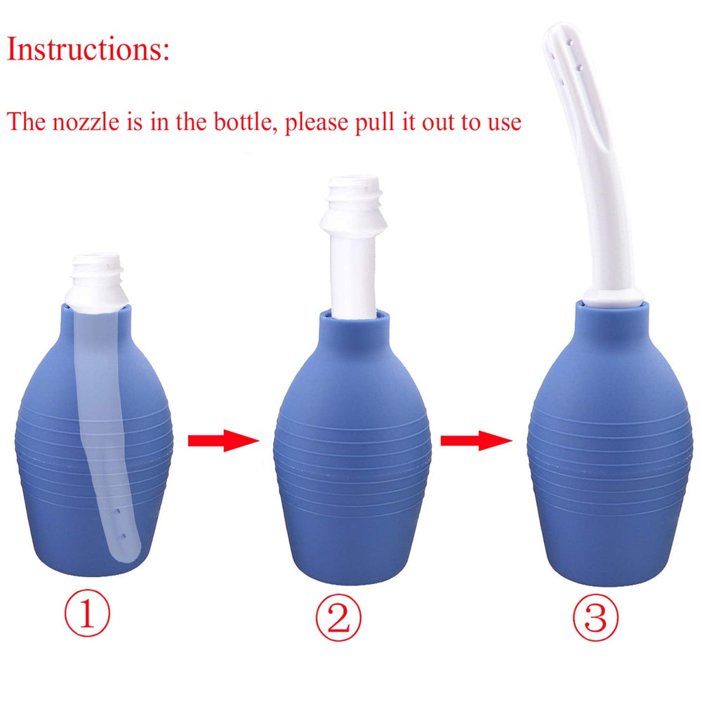 Lancsdom enema nozzle inside bottle demonstrates easy assembly for comfortable cleansing.