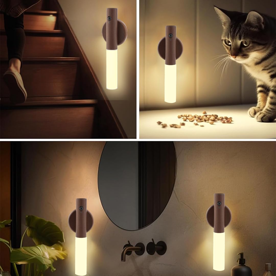 LANDGOO warm 2700K light creates a gentle night-time ambience.