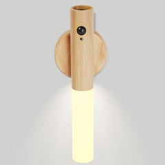 LANDGOO ash wood nursery night light front view with gentle glow for night checks