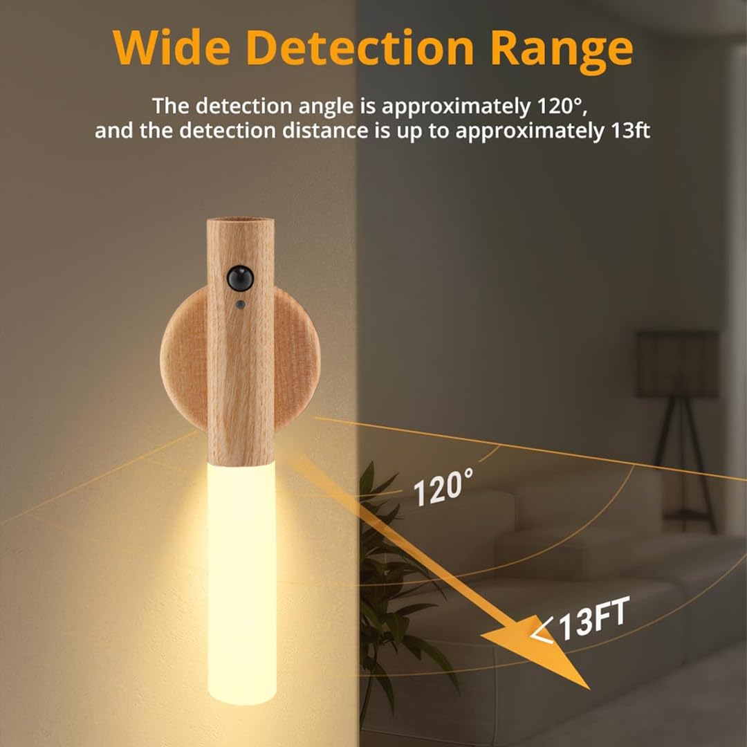 LANDGOO black walnut nursery night light magnet mount offers flexible placement