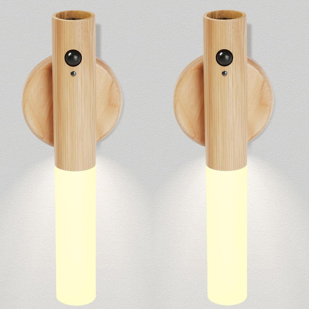 LANDGOO Nursery Night Light in ash wood with magnetic mount for simple placement.
