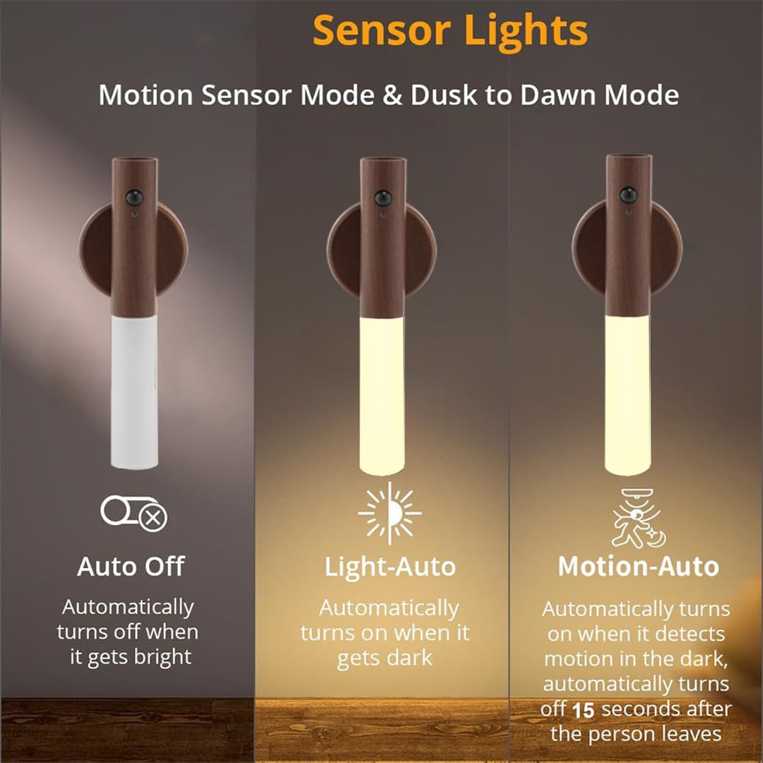LANDGOO rechargeable night light with long-lasting battery.