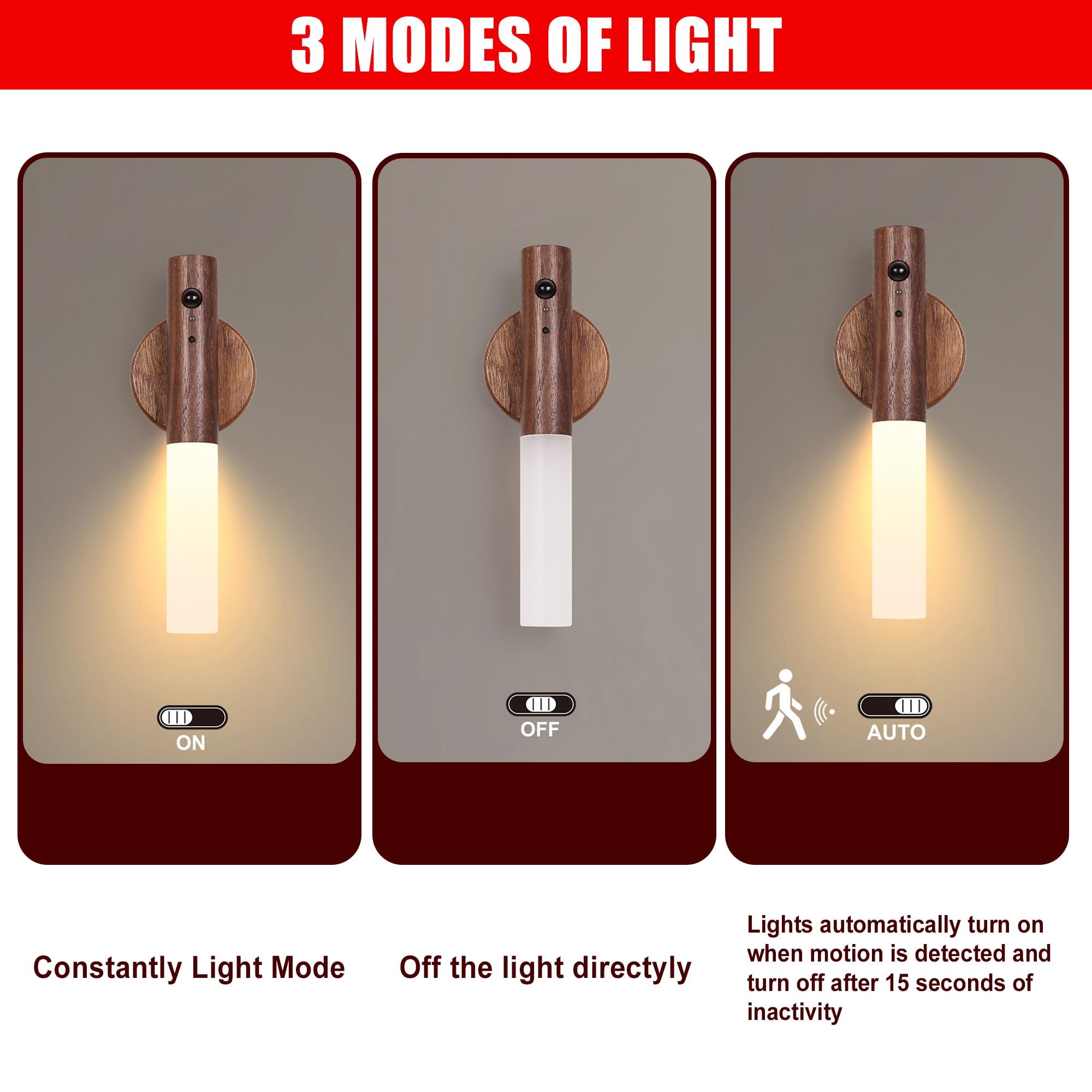 LANDGOO wooden design night light blends with nursery decor