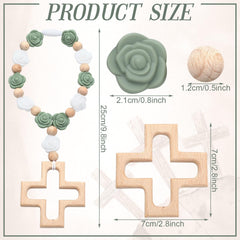 Landical baby shower rosary cross serves as a charming keepsake and decorative centerpiece
