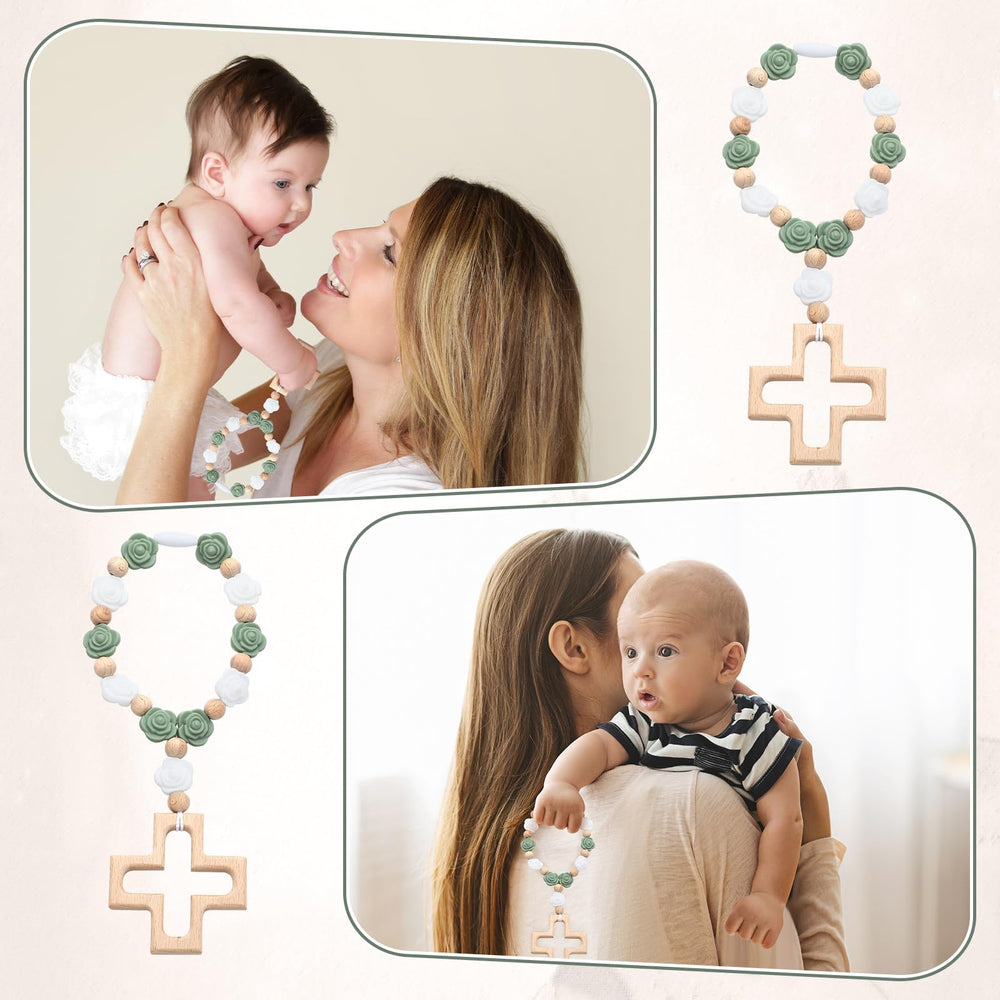 Landical elegant sage green design complements baptism and first communion party décor