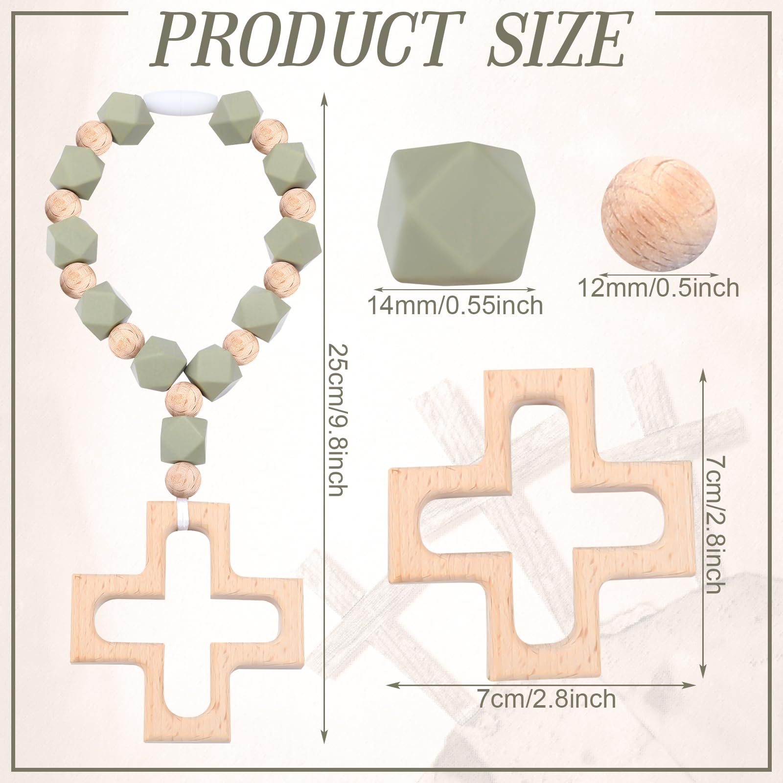 Landical handcrafted silicone and wood beads with a smooth, durable texture.