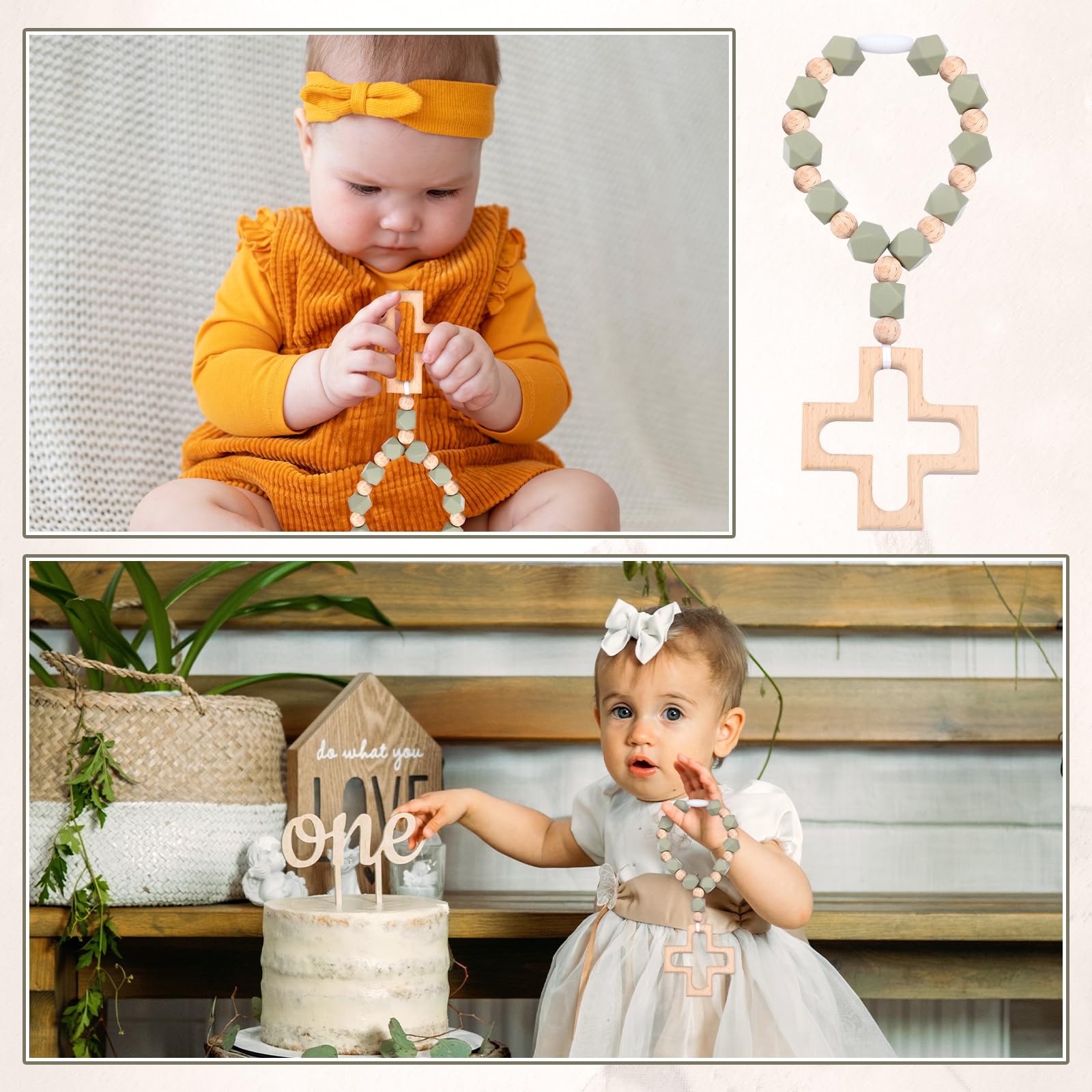 Landical compact rosary to carry at baptisms and baby showers.