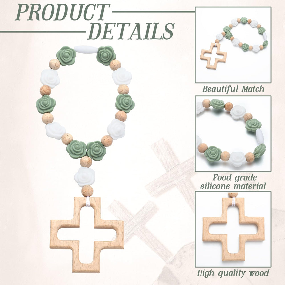 Landical wooden bead accents provide a tactile, engaging experience for little hands