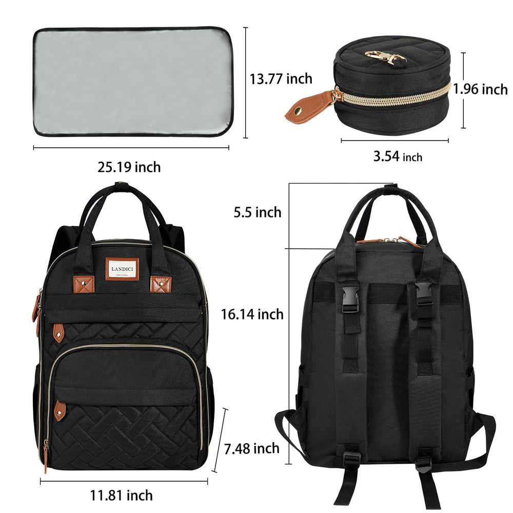 LANDICI diaper bag includes foldable changing pad for easy diaper changes