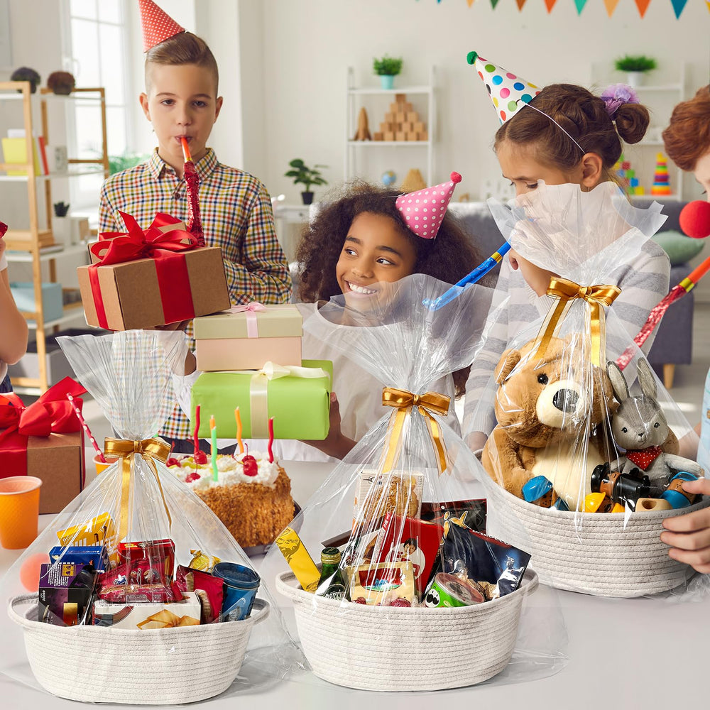 LANDNEOO cotton rope storage basket, versatile for toy and book organization.