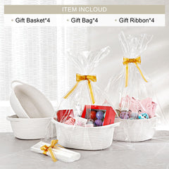 LANDNEOO four-pack gift baskets with bags and ribbons for celebrations.