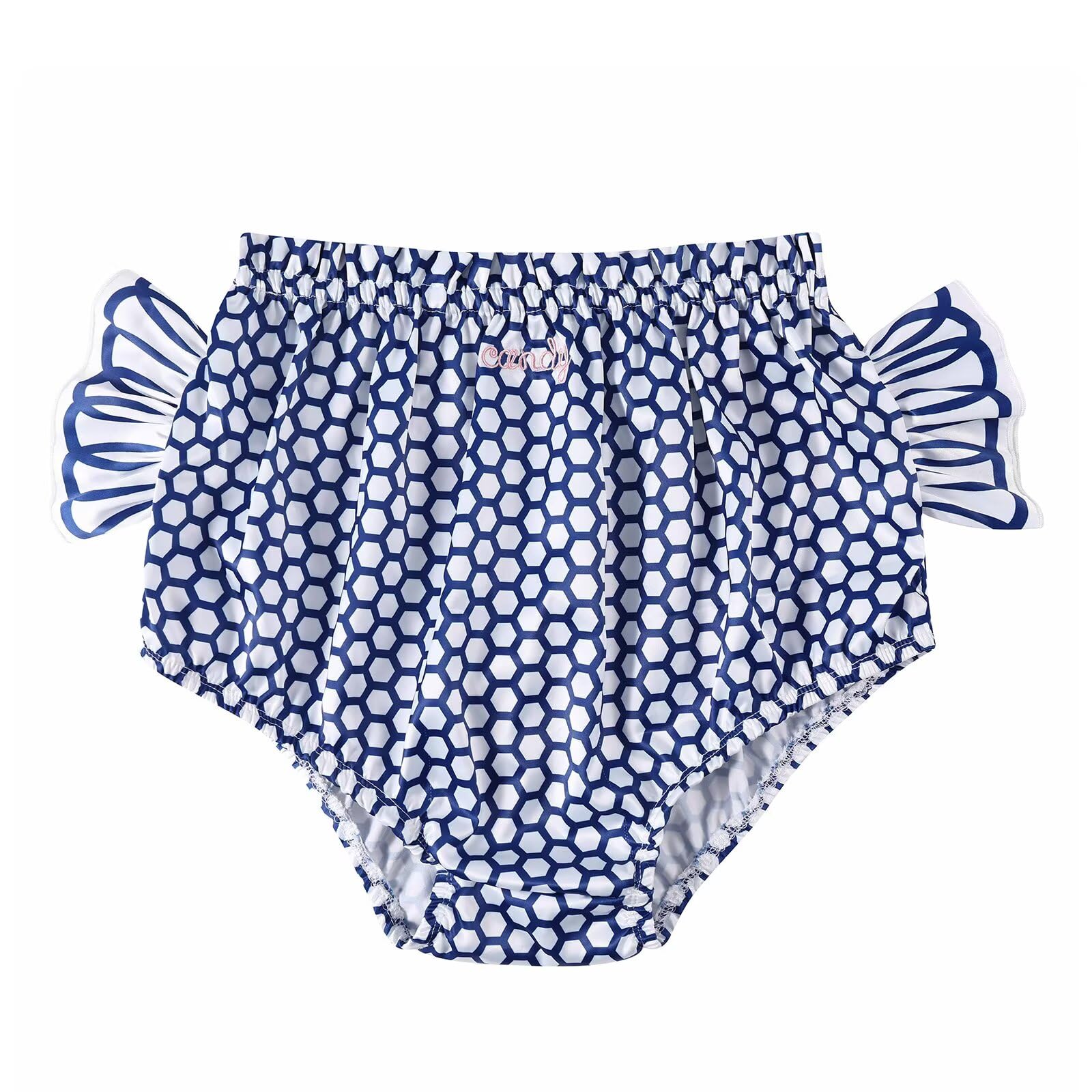 Landofgenie Navy Candy in-use image shows versatile styling for home or outings