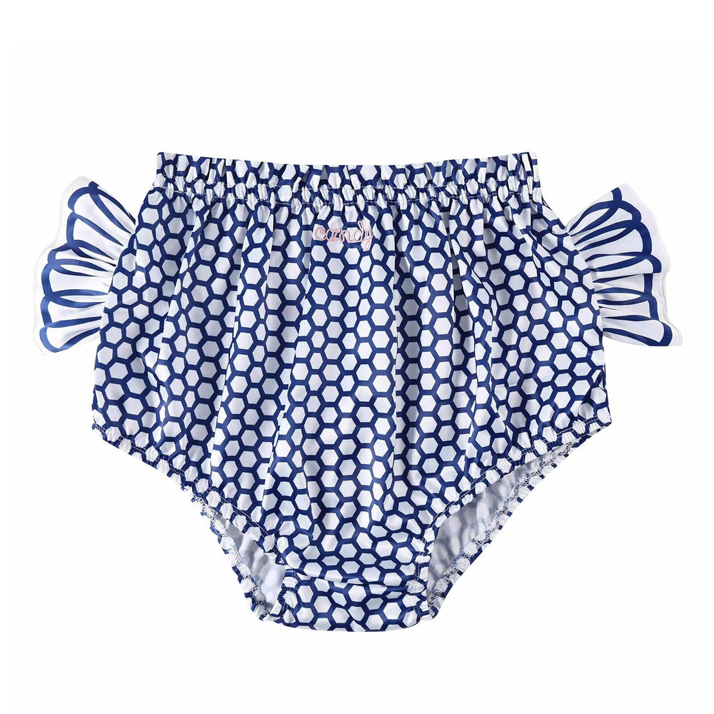 Landofgenie Navy Candy in-use image shows versatile styling for home or outings