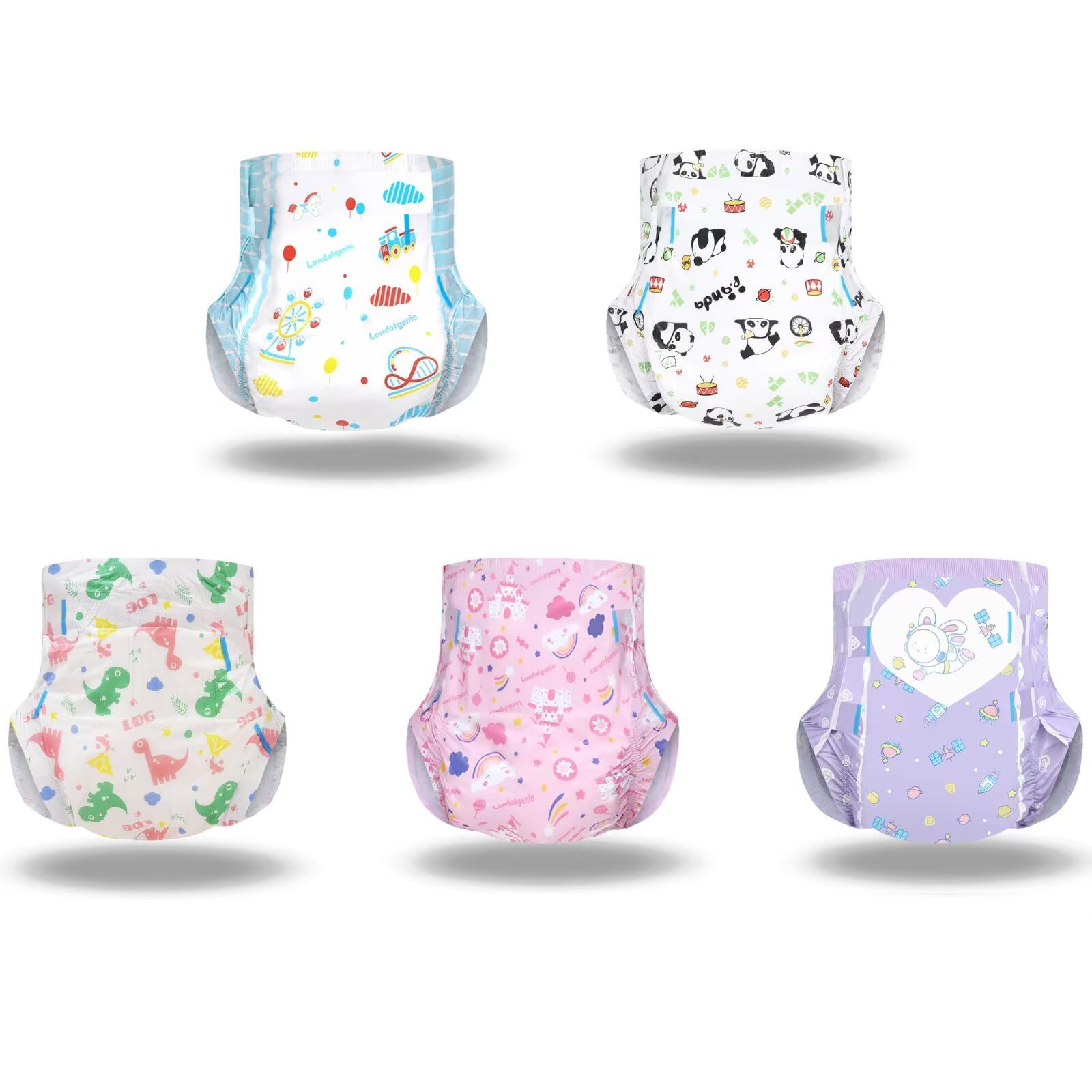Landofgenie floral print adult diaper with tabs offers discreet day-long protection.