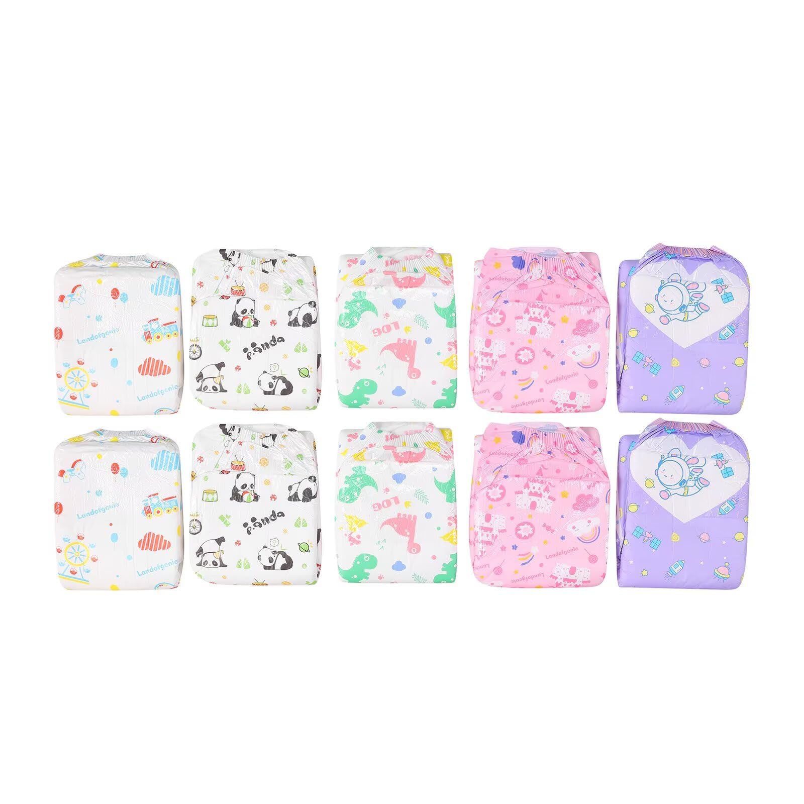 Landofgenie geometric print diaper with tabs combines secure fit and stylish coverage.