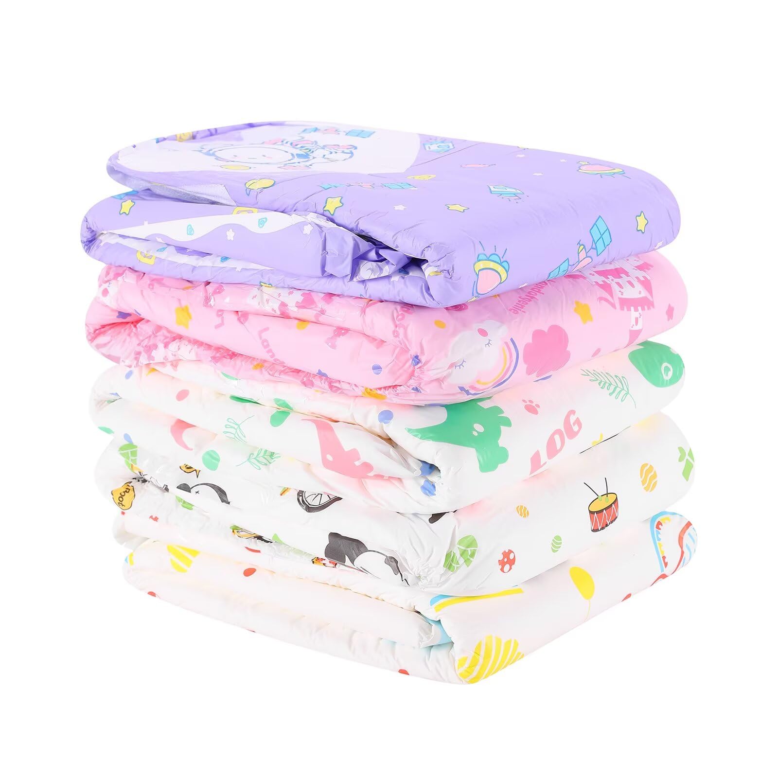Landofgenie rose print diaper with tabs offers quiet, everyday protection.