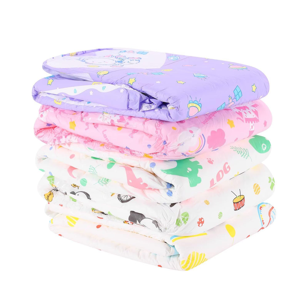 Landofgenie rose print diaper with tabs offers quiet, everyday protection.