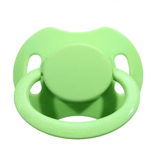 Landofgenie adult shield pacifier with bone shape in green for soothing relaxation.