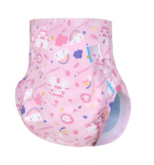 Landofgenie Candy Castle diaper with tall leak guards for nighttime protection