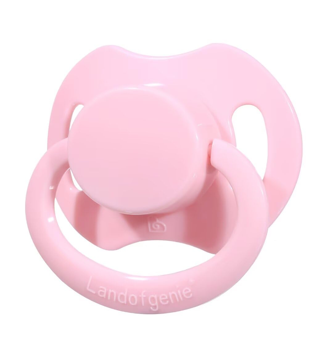 Landofgenie bone-shaped pacifier in pink, a cute self-care option.