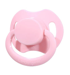 Landofgenie large shield pacifier in orange provides a relaxing option for nocturnal use.