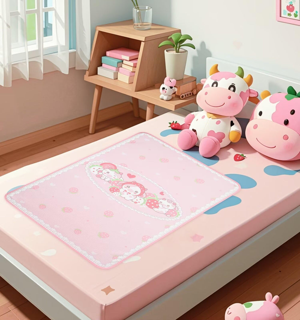 Matching Strawberry Cow print pad complements other products for cohesive care.