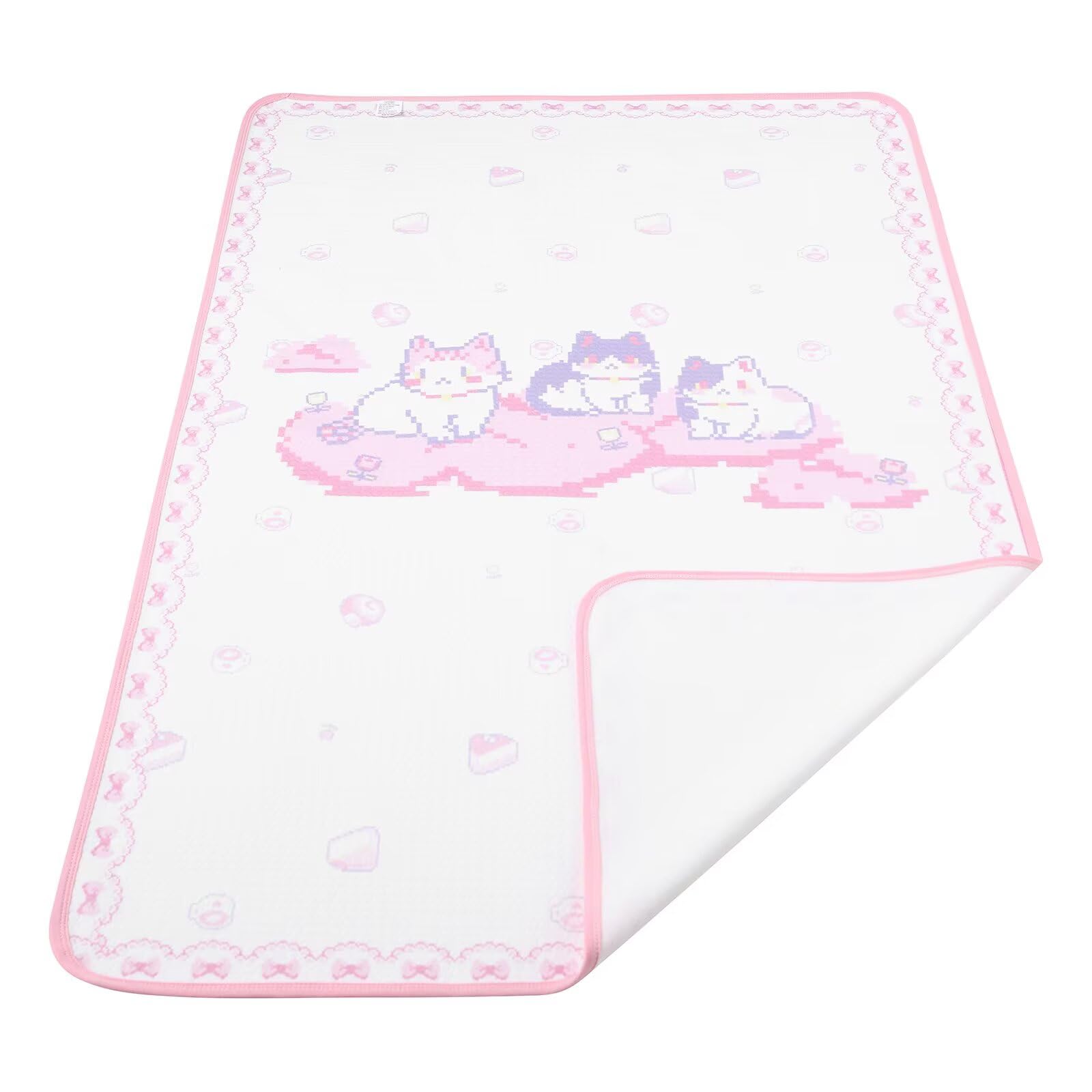Landofgenie Pixel Cat pattern bed pad with waterproof protection for adults