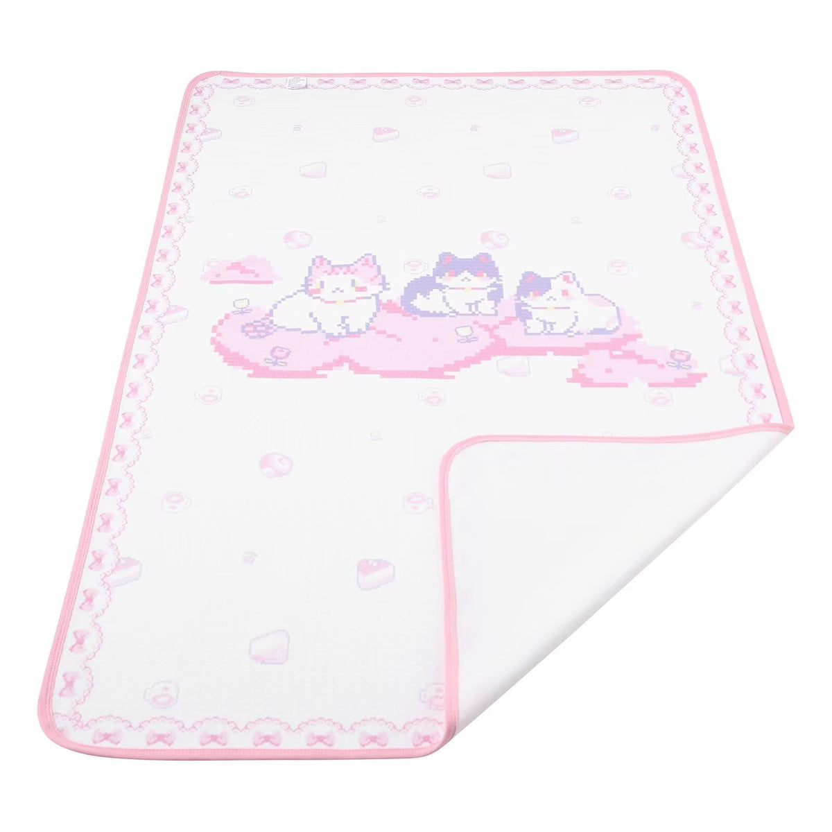 Landofgenie Pixel Cat pattern bed pad with waterproof protection for adults