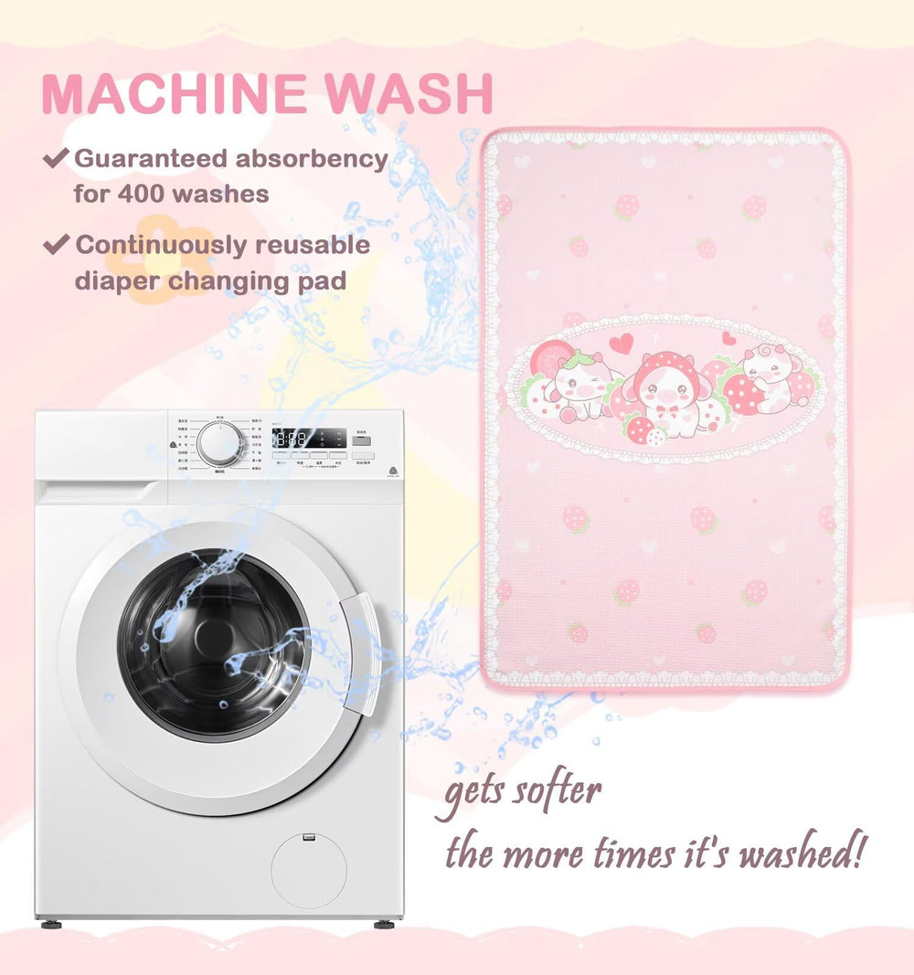 Machine washable bed pad designed for easy reuse.
