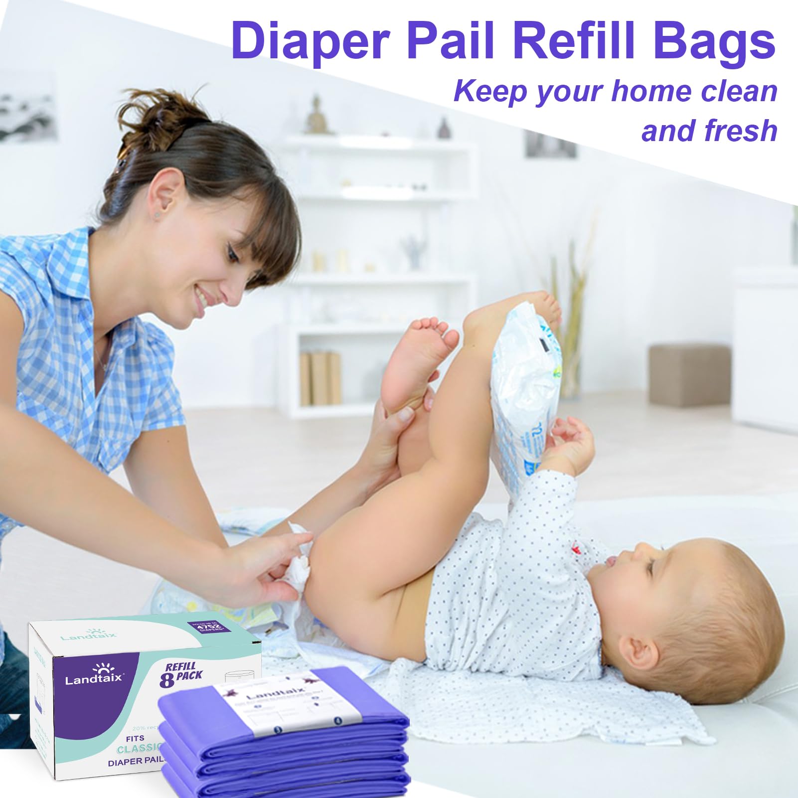 Lavender-scented Landtaix refill emphasizing odor control in nursery