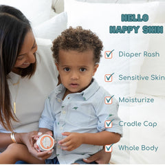 Lane & Co Everything Balm on cradle cap scalp, smoothing dryness.