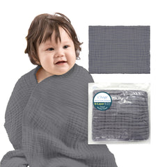 L'Ange baby towel shows six-layer muslin close-up for gentle newborn drying