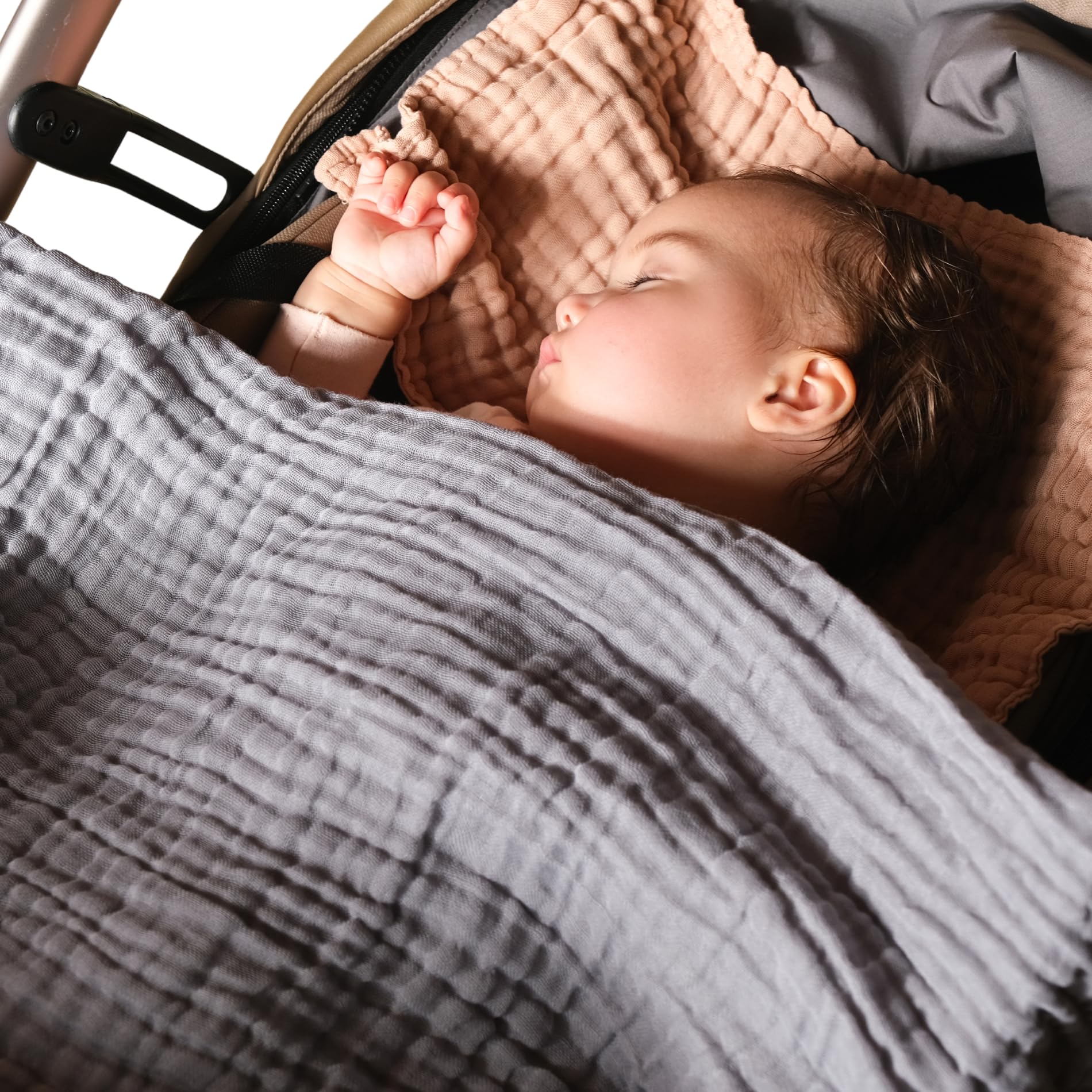 L'Ange dove gray towel color coordinates with nursery decor