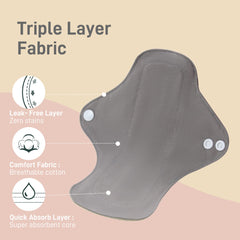 Langsprit cotton reusable pad large size for heavier days and overnight comfort.