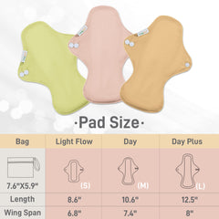 Langsprit cotton reusable pad medium with absorbent layers for daily wear.