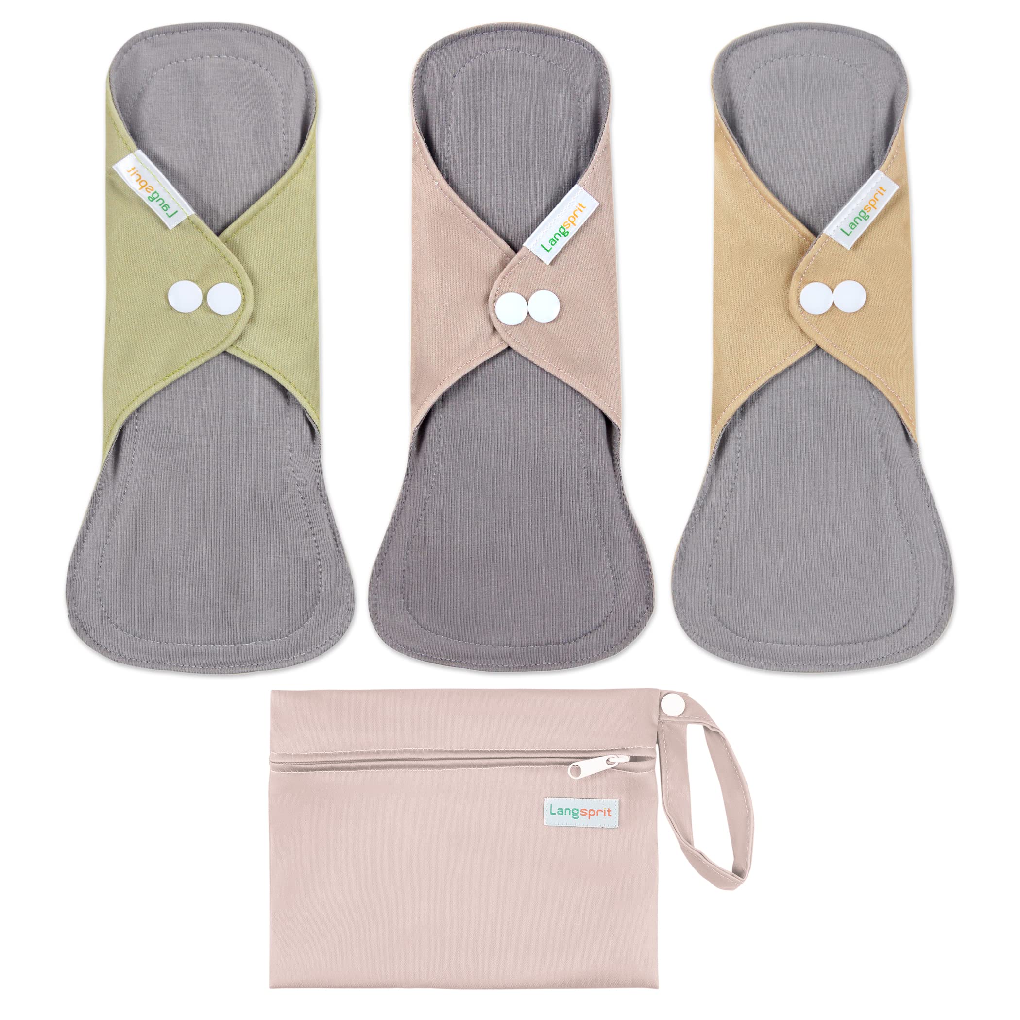 Langsprit cotton reusable pad small size with soft fleece for skin comfort.