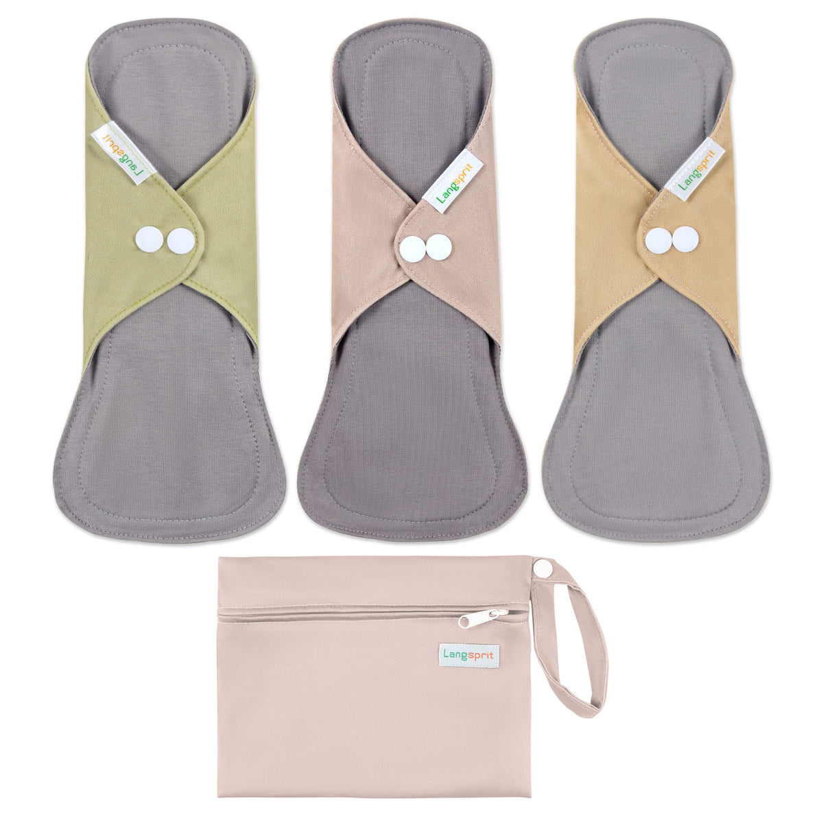 Langsprit cotton reusable pad small size with soft fleece for skin comfort.