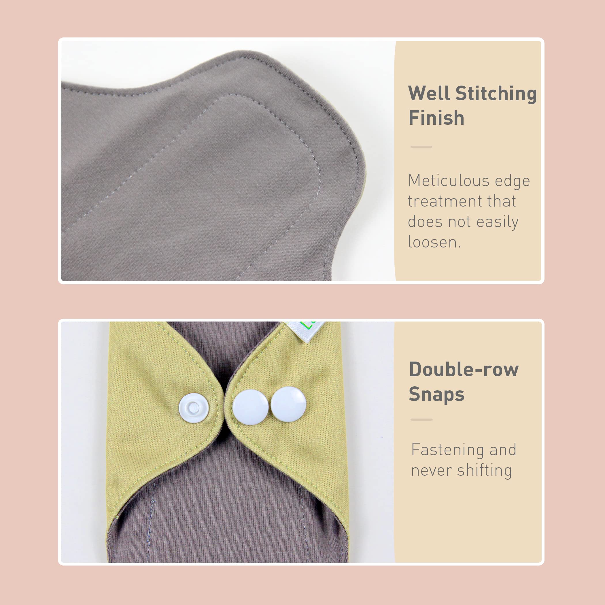 Langsprit pad wings with snaps close securely to prevent movement during workouts.