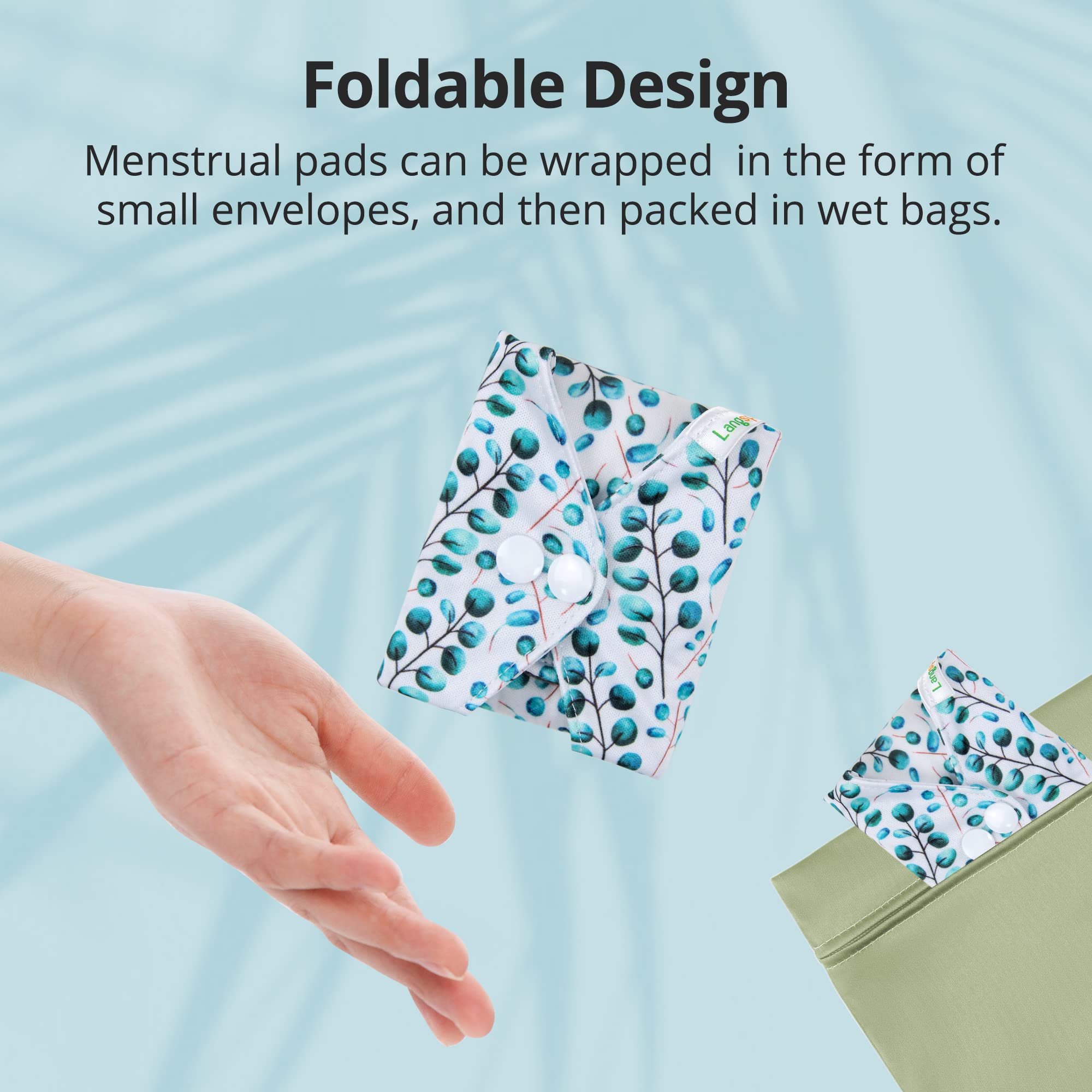Langsprit large reusable pad in Autumn kit supports overnight wear with extended absorbency
