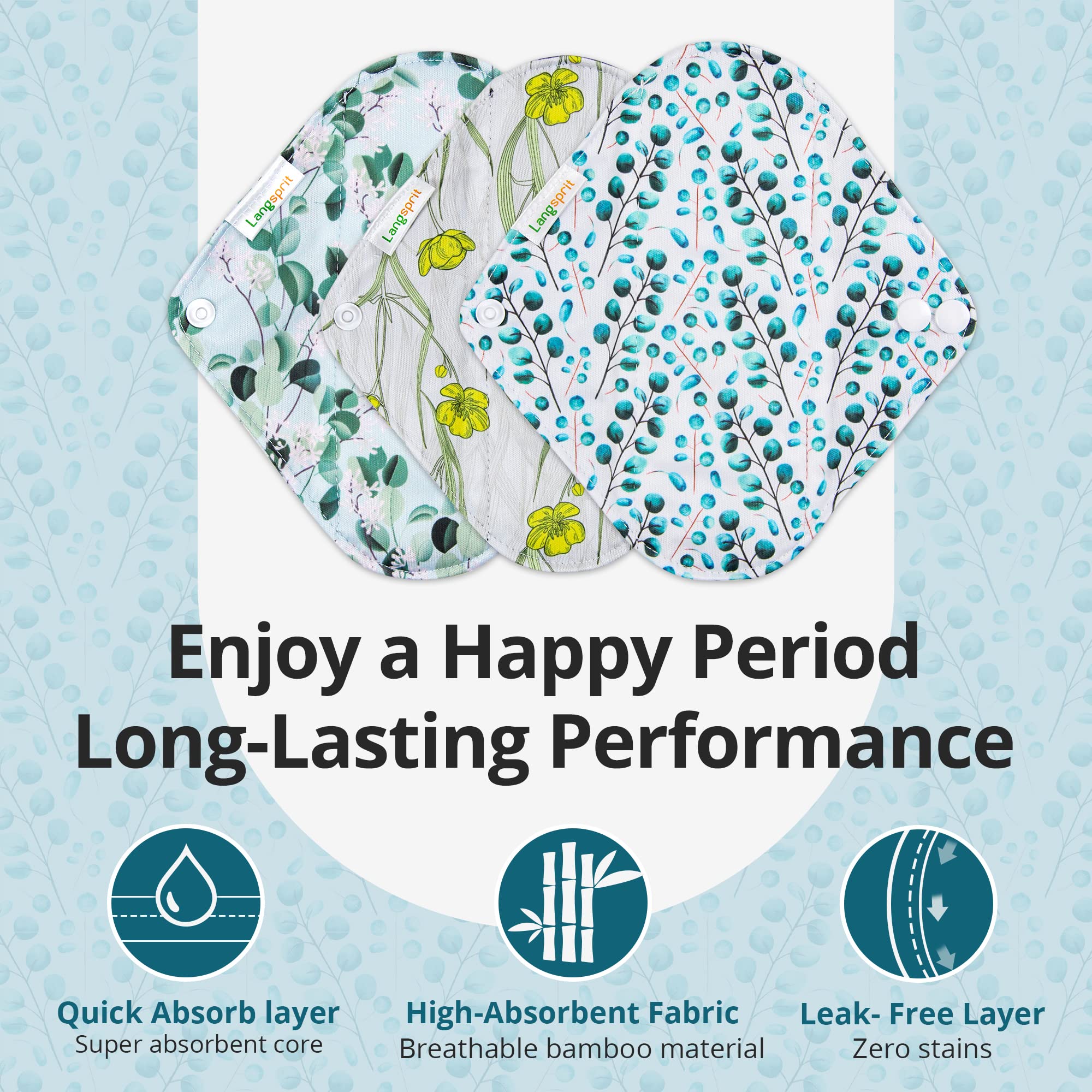 Langsprit small reusable pad in Autumn kit provides comfortable daily protection